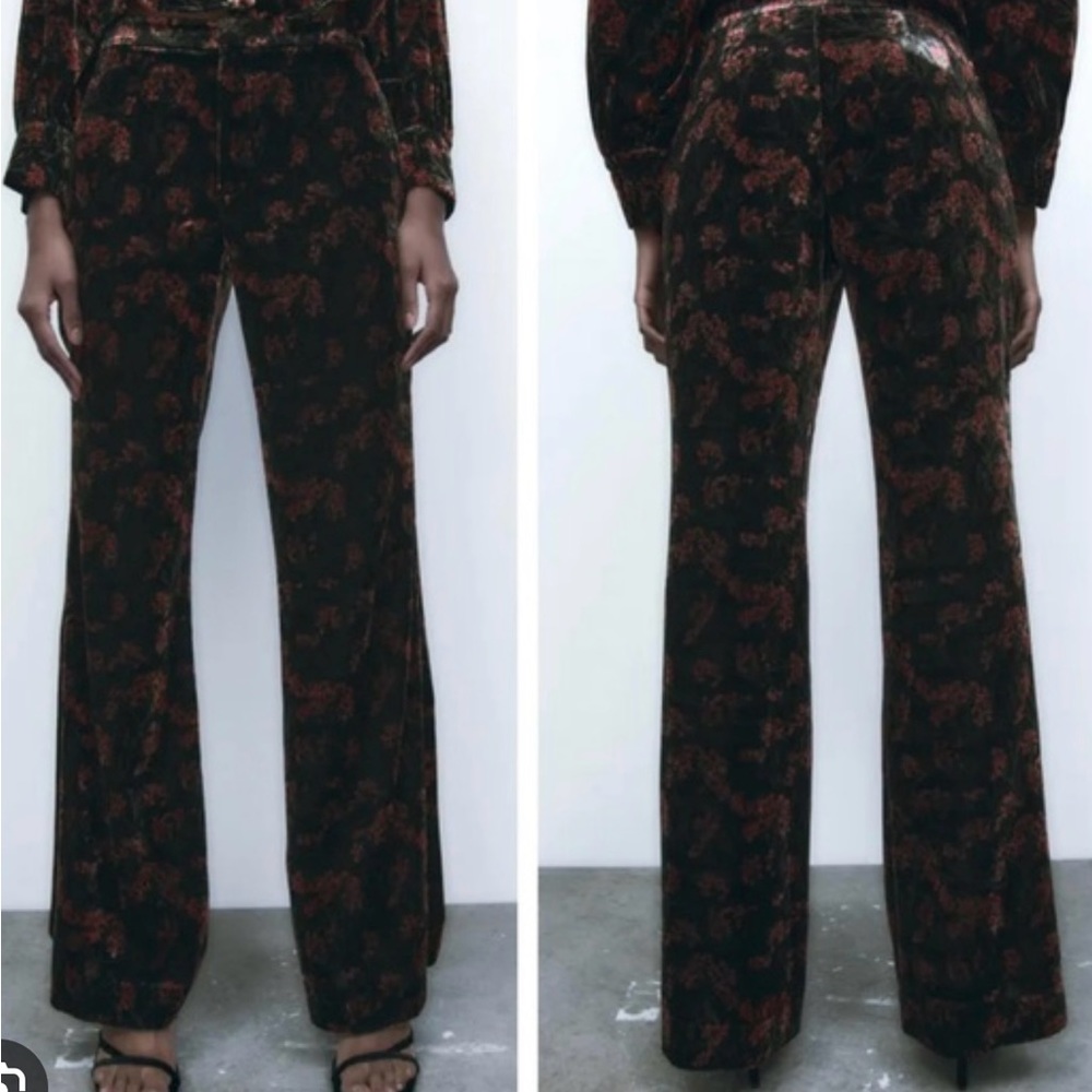 New with tags (NWT) velvet wide leg pants from Zara